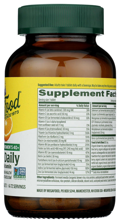 Vista de ingredientes de multivitaminas MegaFood