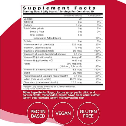 Listado de ingredientes y valores nutricionales VitaDrops