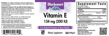 Ingredientes de Vitamina E BlueBonnet