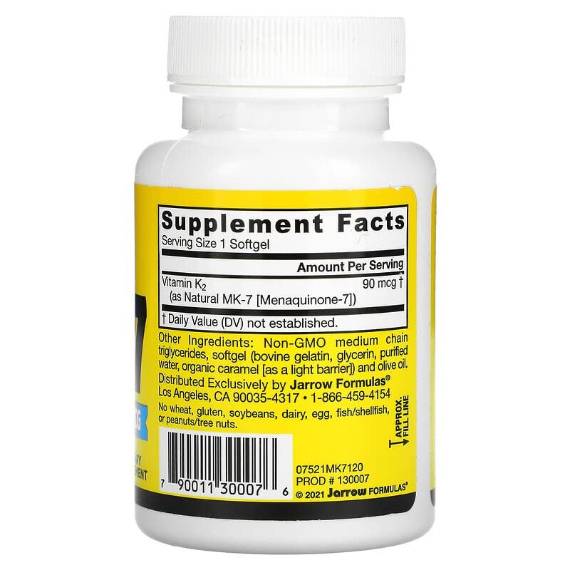 ingredientes mk-7 vitamina k2 jarrow formulas etiqueta