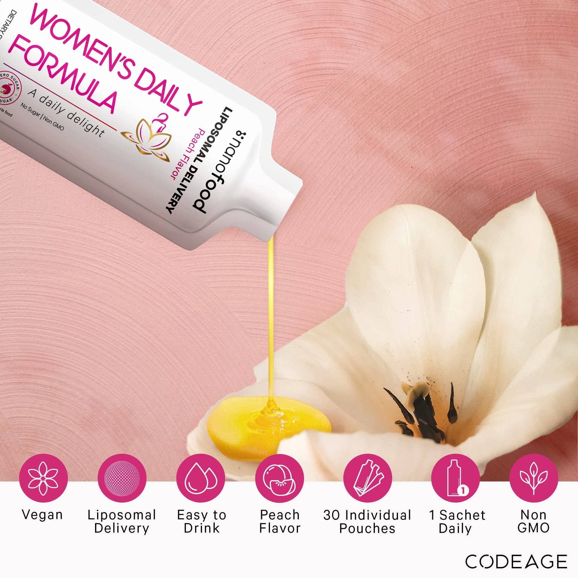 Ingredientes Vitaminas Liposomal Mujeres Codeage