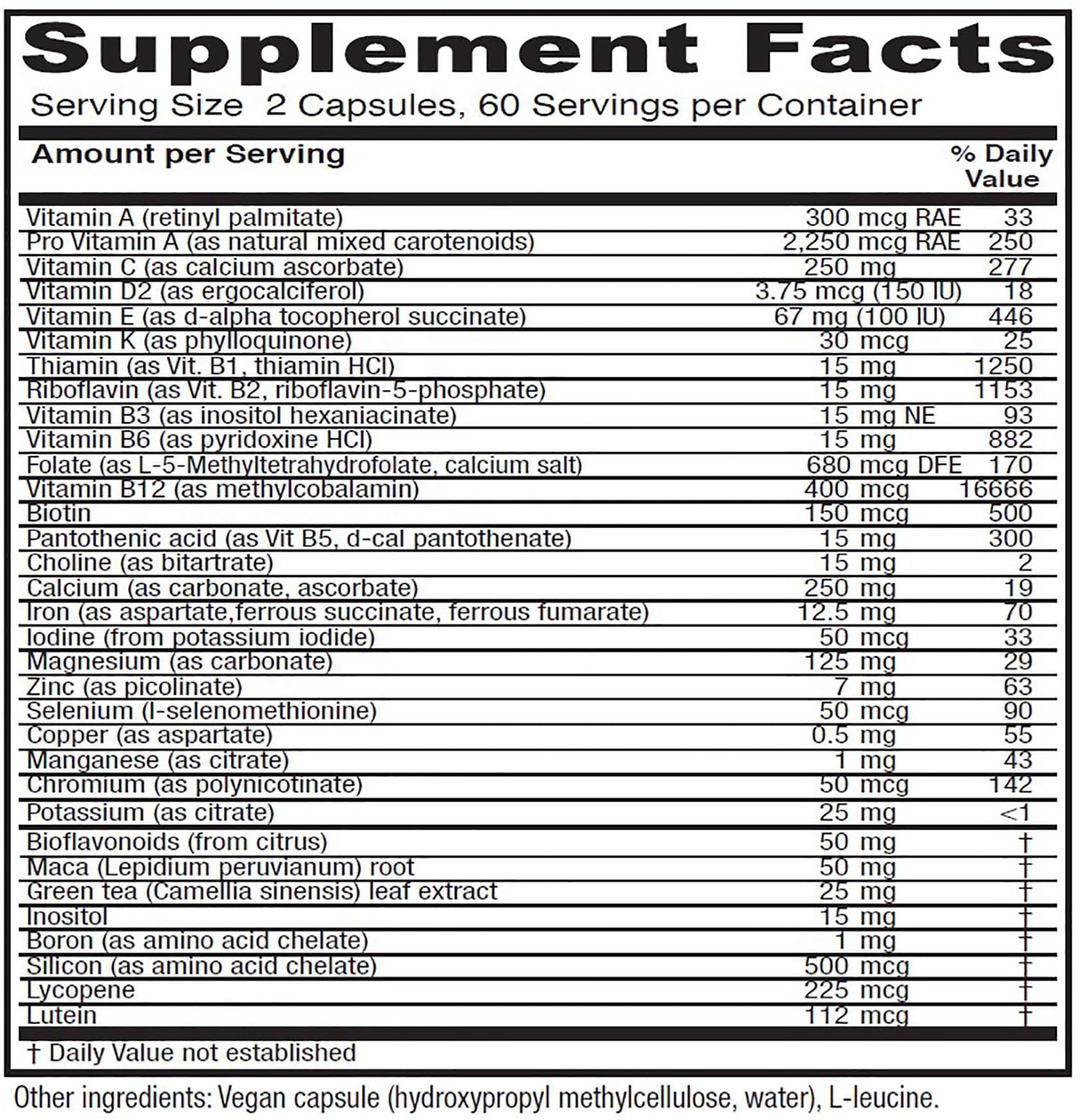 detalle de ingredientes de Vitanica FemTeen Symmetry