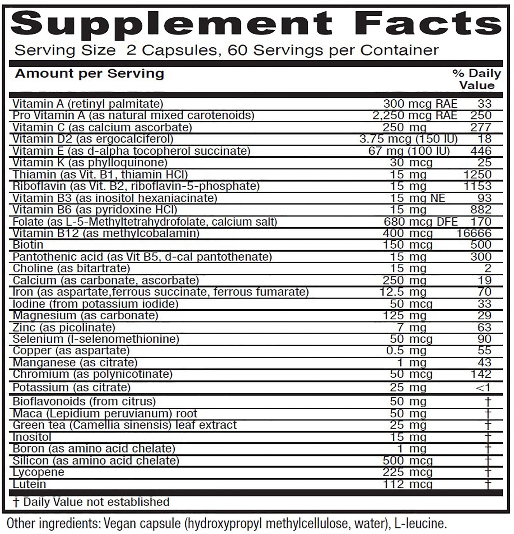 detalle de ingredientes de Vitanica FemTeen Symmetry