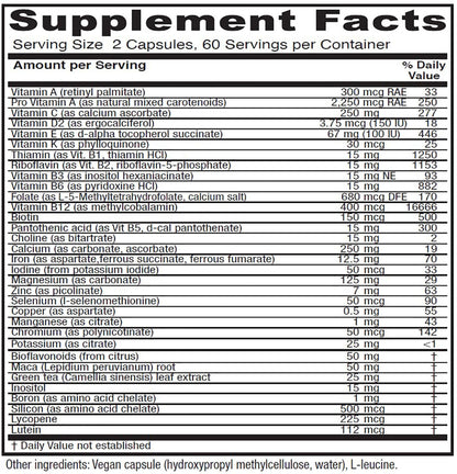 detalle de ingredientes de Vitanica FemTeen Symmetry
