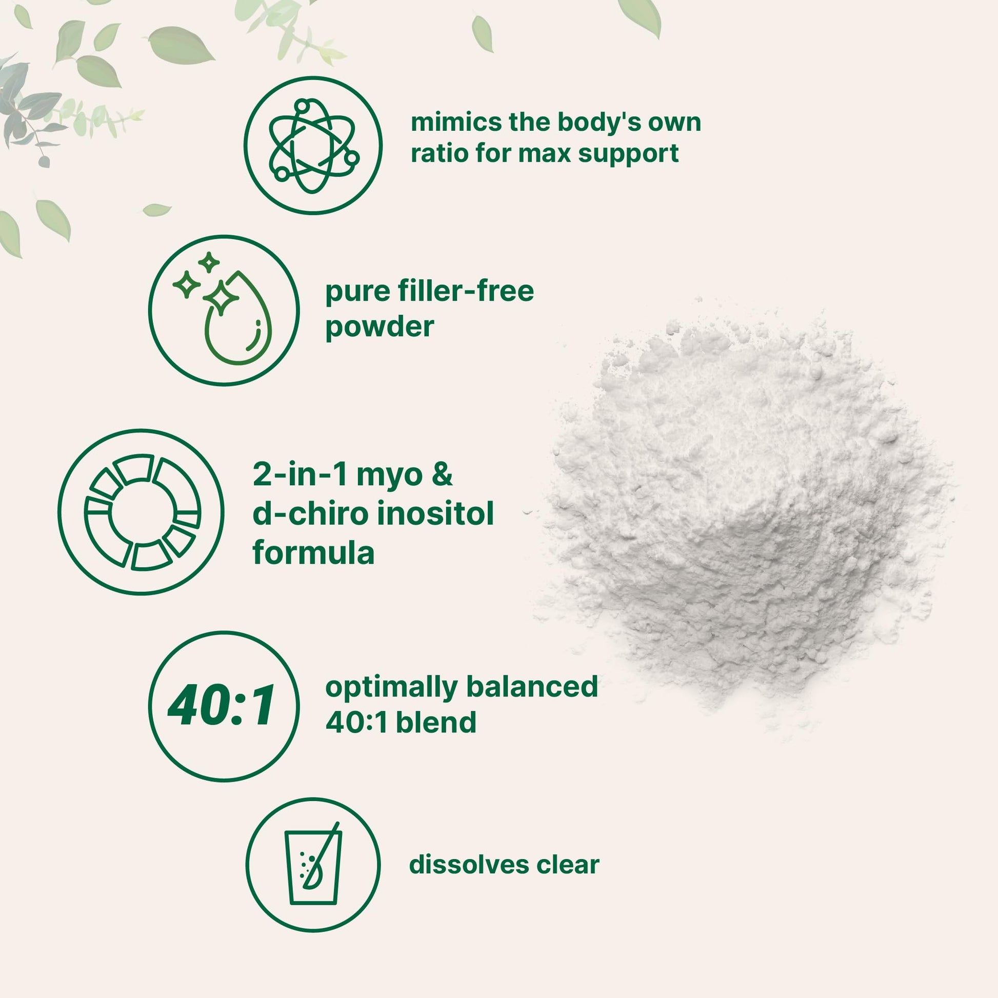 Inositol en polvo para balance hormonal y salud ovárica