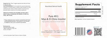 Inositol Nourished Natural Health 360 cápsulas 40:1 para fertilidad