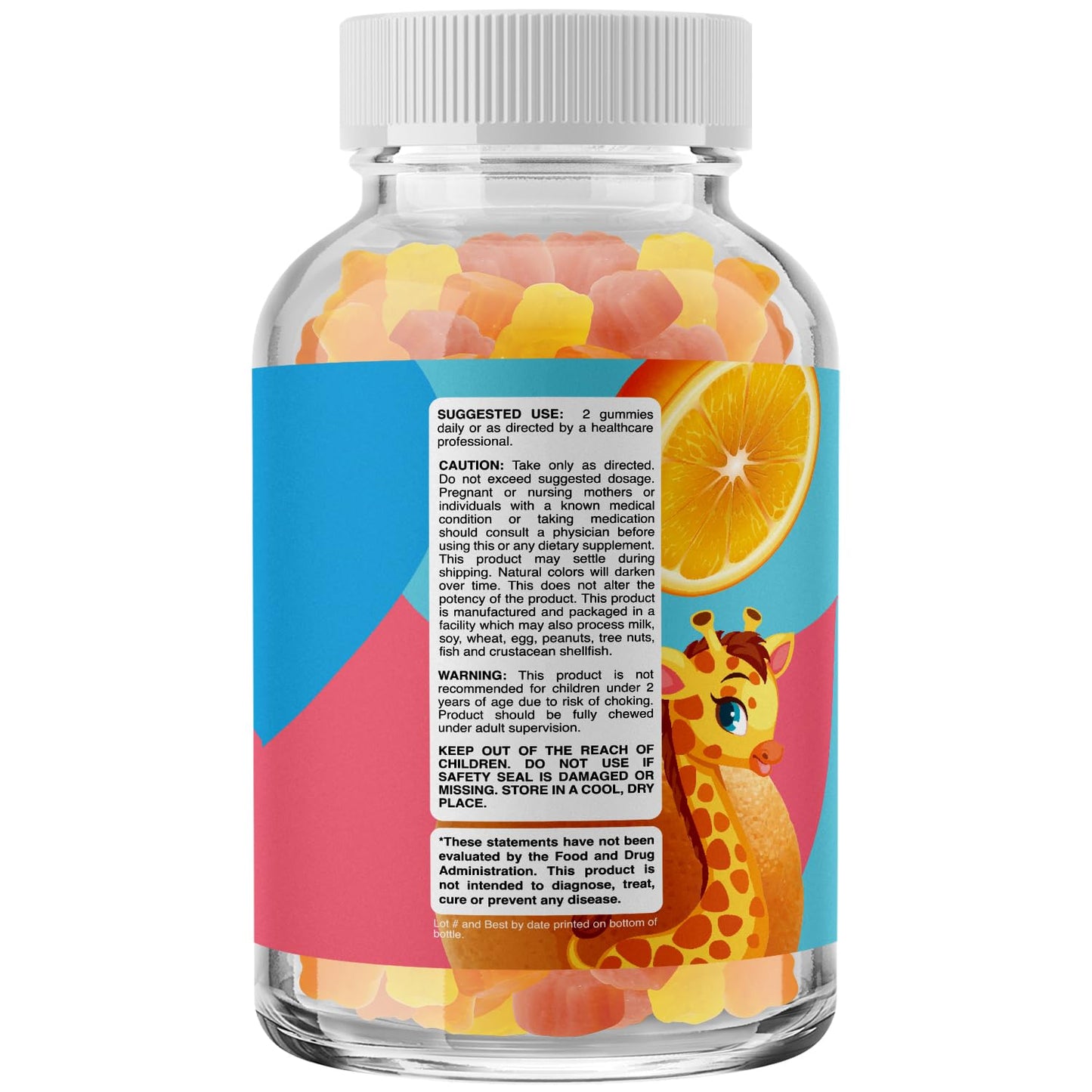 Instrucciones y advertencias del multivitamínico en gomitas