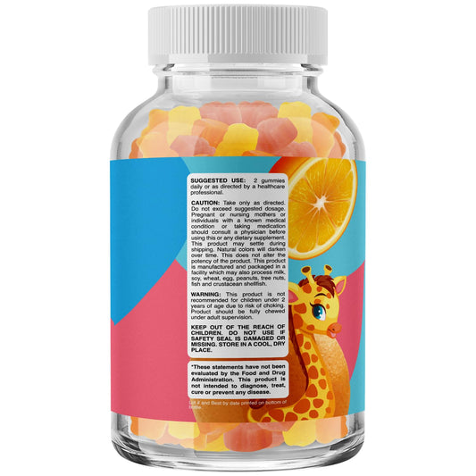 Instrucciones y advertencias del multivitamínico en gomitas