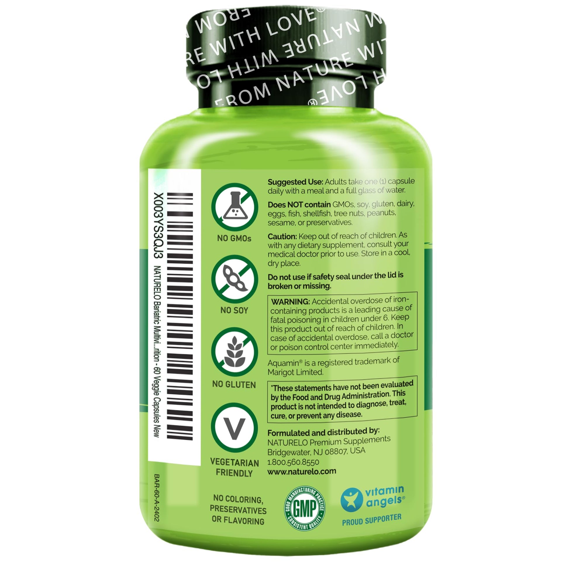 Instrucciones y advertencias del multivitamínico