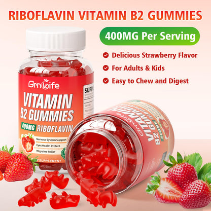 Instrucciones y beneficios de gomitas vitamina B2 400mg