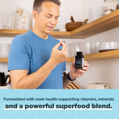 Instrucciones de uso para multivitaminas de hombres mayores de 40 años.