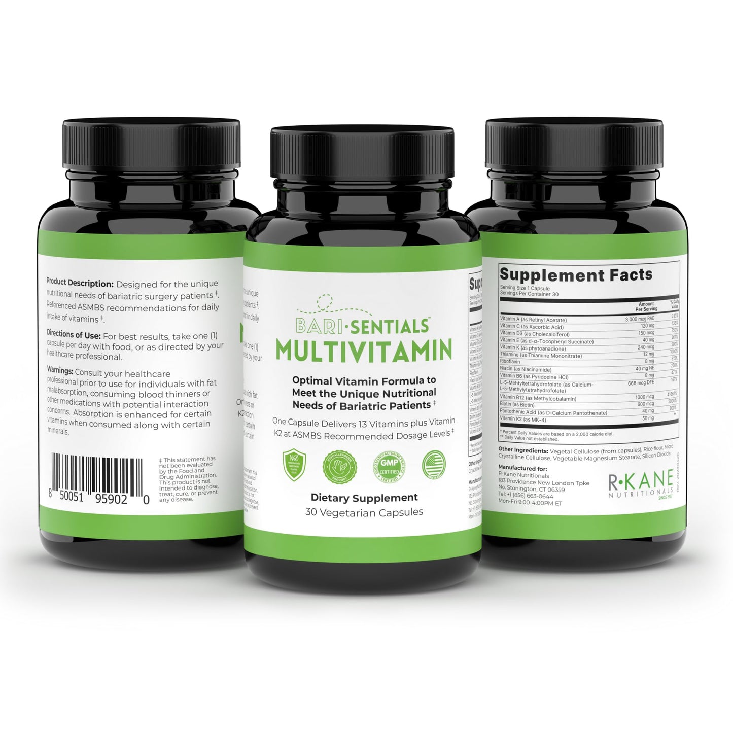 Instrucciones para multivitamínico bariátrico R-Kane