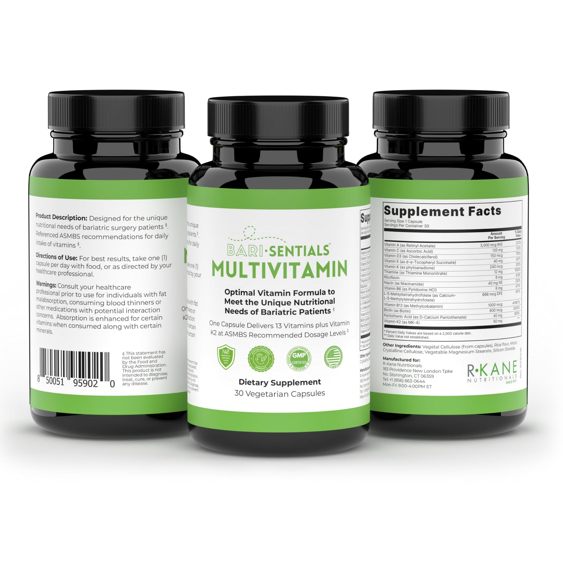 Instrucciones para multivitamínico bariátrico R-Kane