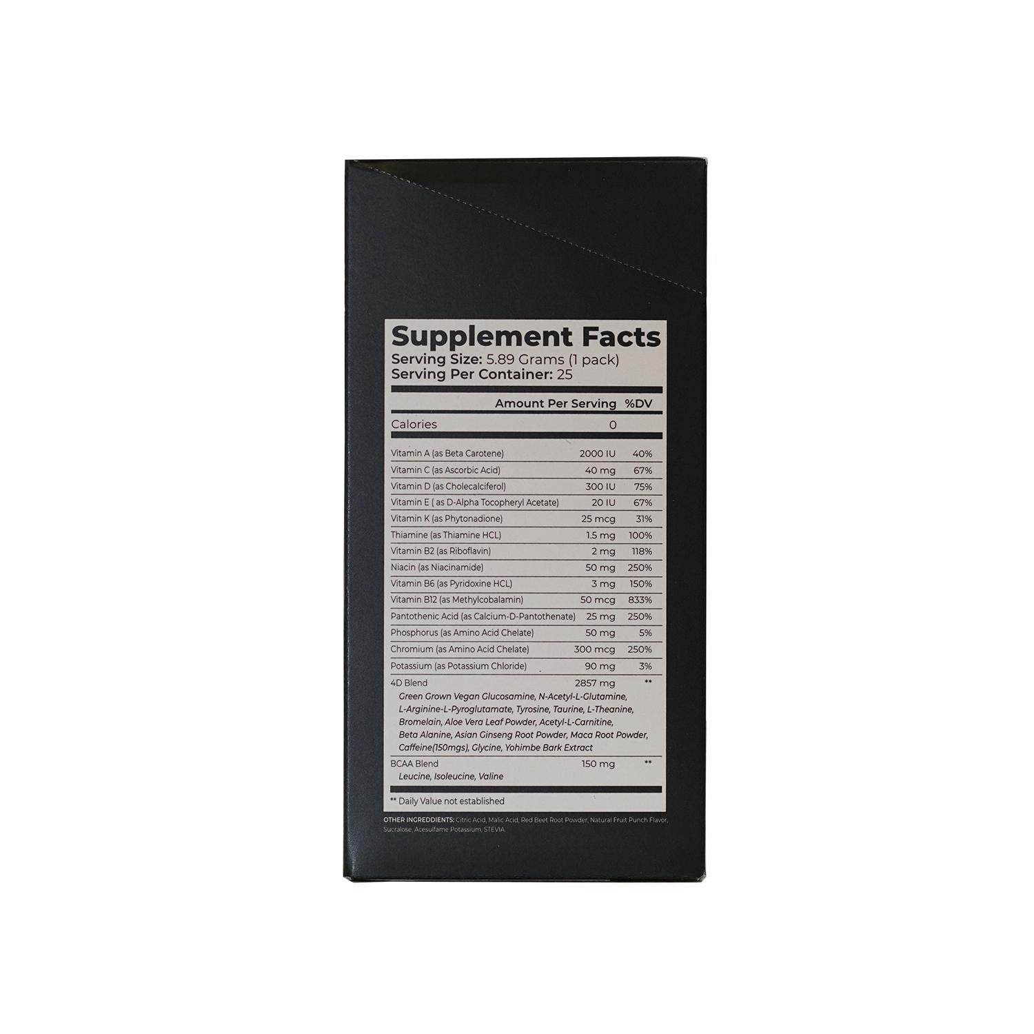Instrucciones suplemento energético 4D