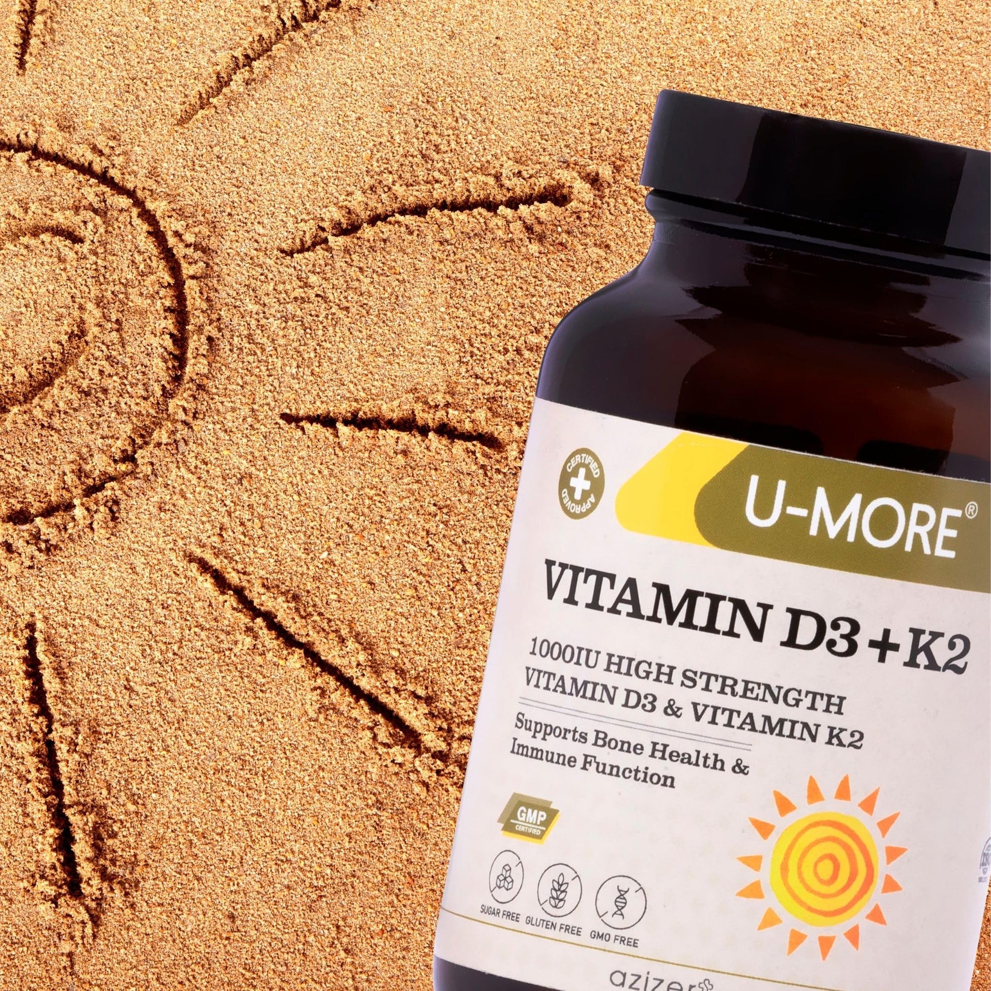 Instrucciones suplemento U-MORE vitamina D3 1000 UI y K2