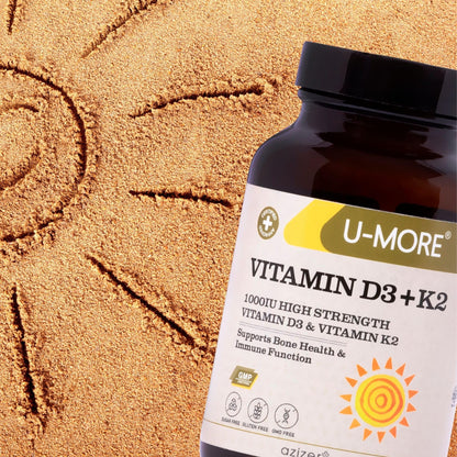 Instrucciones suplemento U-MORE vitamina D3 1000 UI y K2