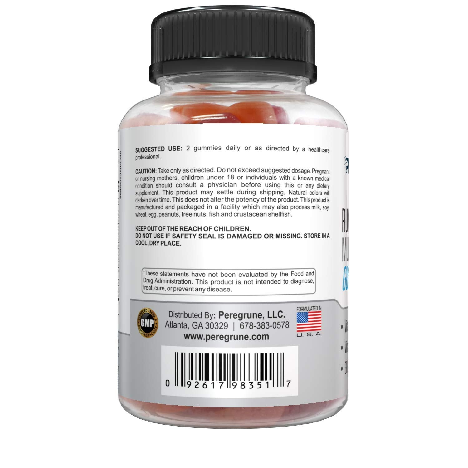 Instrucciones de uso de gomas multivitamínicas PEREGRUNE