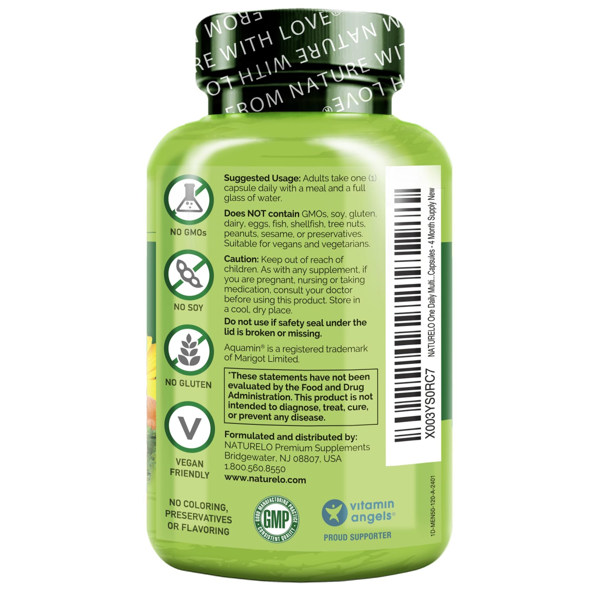instrucciones de uso en botella de multivitaminas naturelo