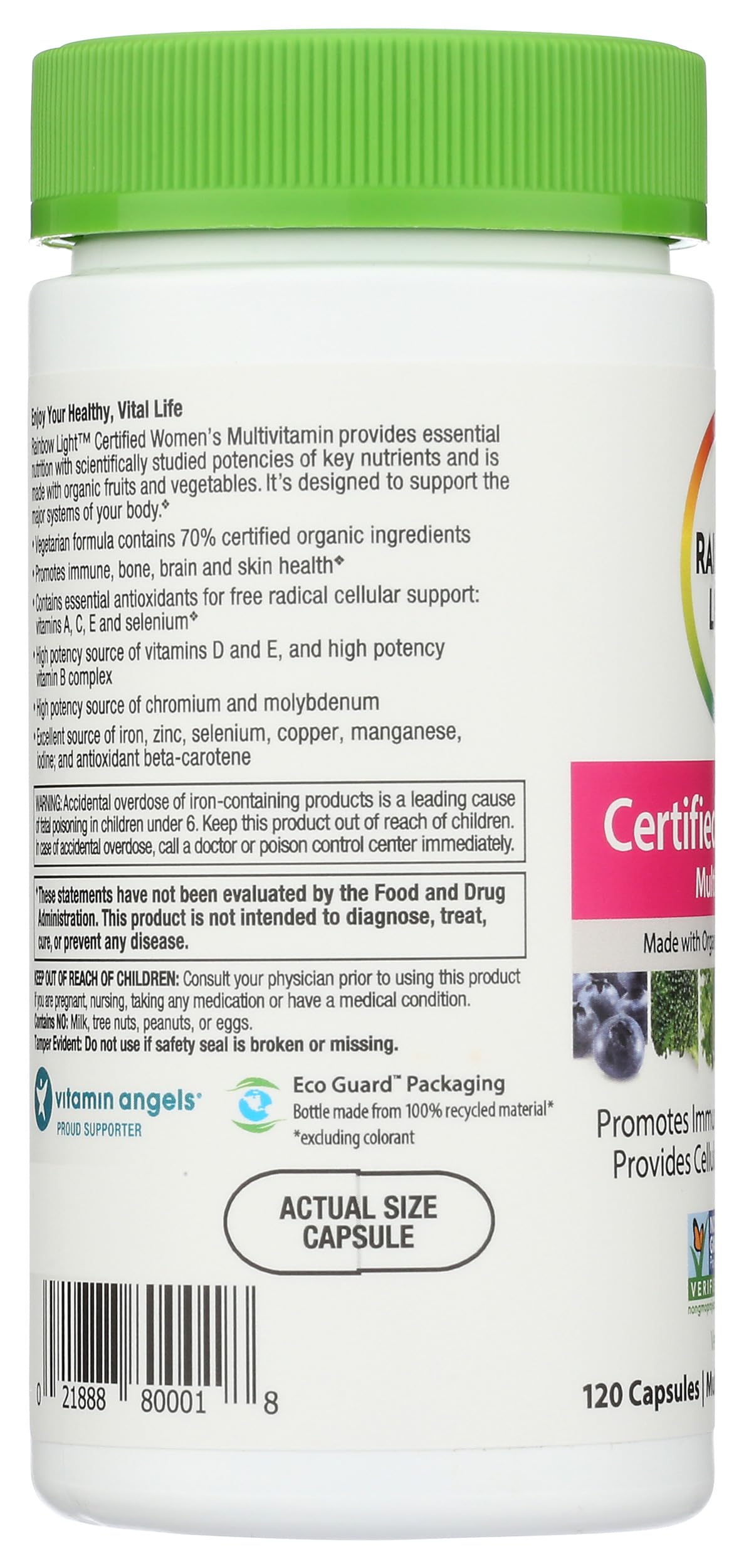 Instrucciones y usos del multivitamínico orgánico Rainbow Light