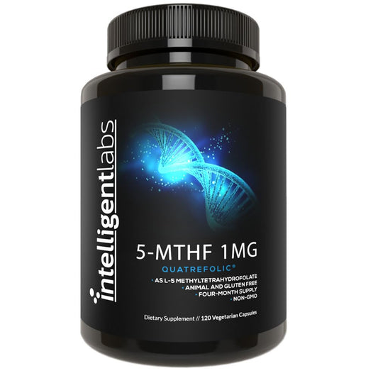 Intelligent Labs 1mg 5-MTHF metilfolato frasco 120 cápsulas