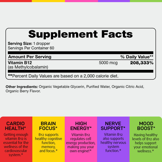 IQ Biology vitamina B12 líquida con sabor a frutos rojos orgánico