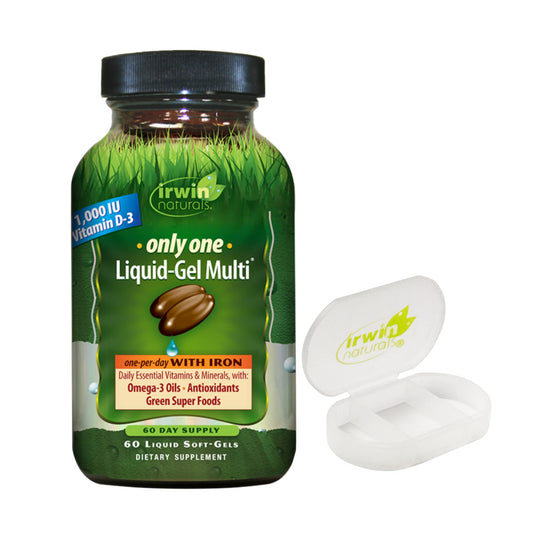 Irwin Naturals multivitamínico líquido con hierro y omega-3 60 cápsulas