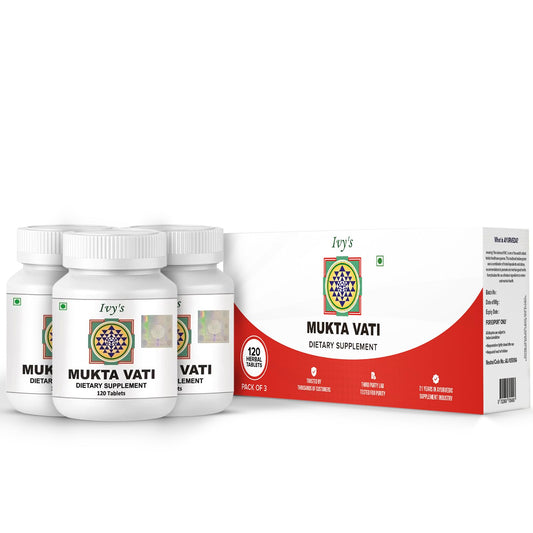 Ivy's Mukta Vati Tabletas Herbales Ayurveda Paquete de 3