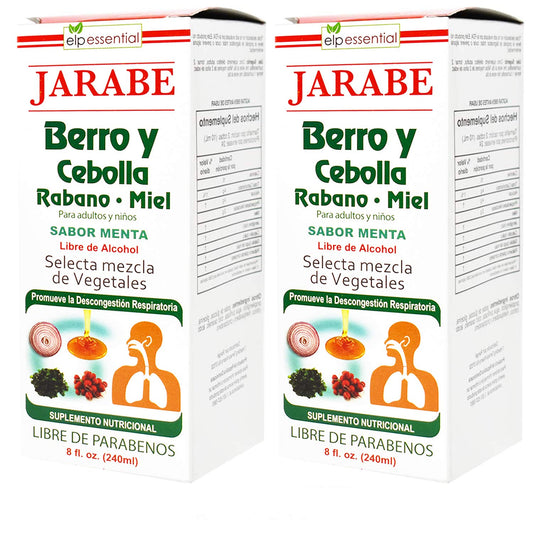 Jarabe de berro y cebolla con rábano y miel 8 oz