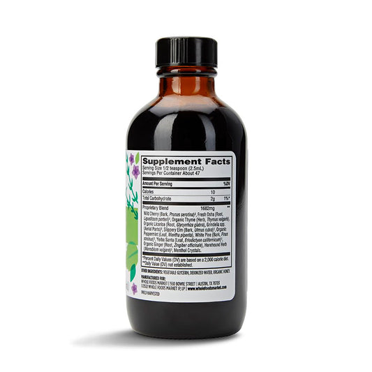 Jarabe bronquial Whole Foods ingredientes y valor nutricional