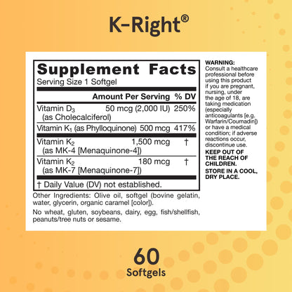 Jarrow Formulas etiqueta frontal vitamina K complejo