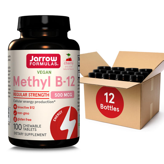 Jarrow Formulas Metil B12 500mcg 100 tabletas masticables sabor cereza