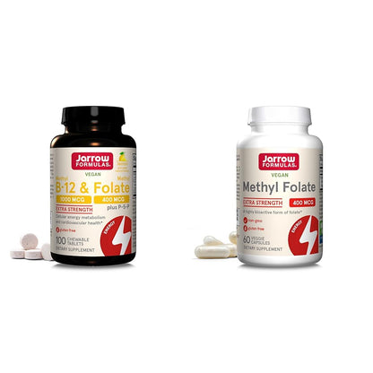 jarrow formulas metil b12 y metil folato tabletas masticables fiesta combo