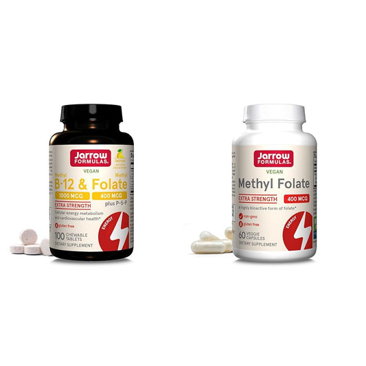 jarrow formulas metil b12 y metil folato tabletas masticables fiesta combo