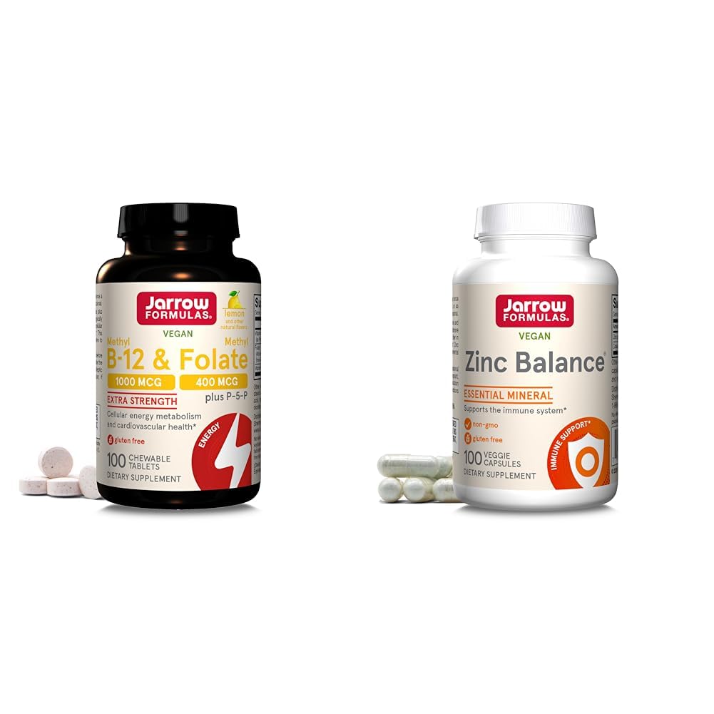 Jarrow Formulas metil b12 y metil folato tabletas masticables