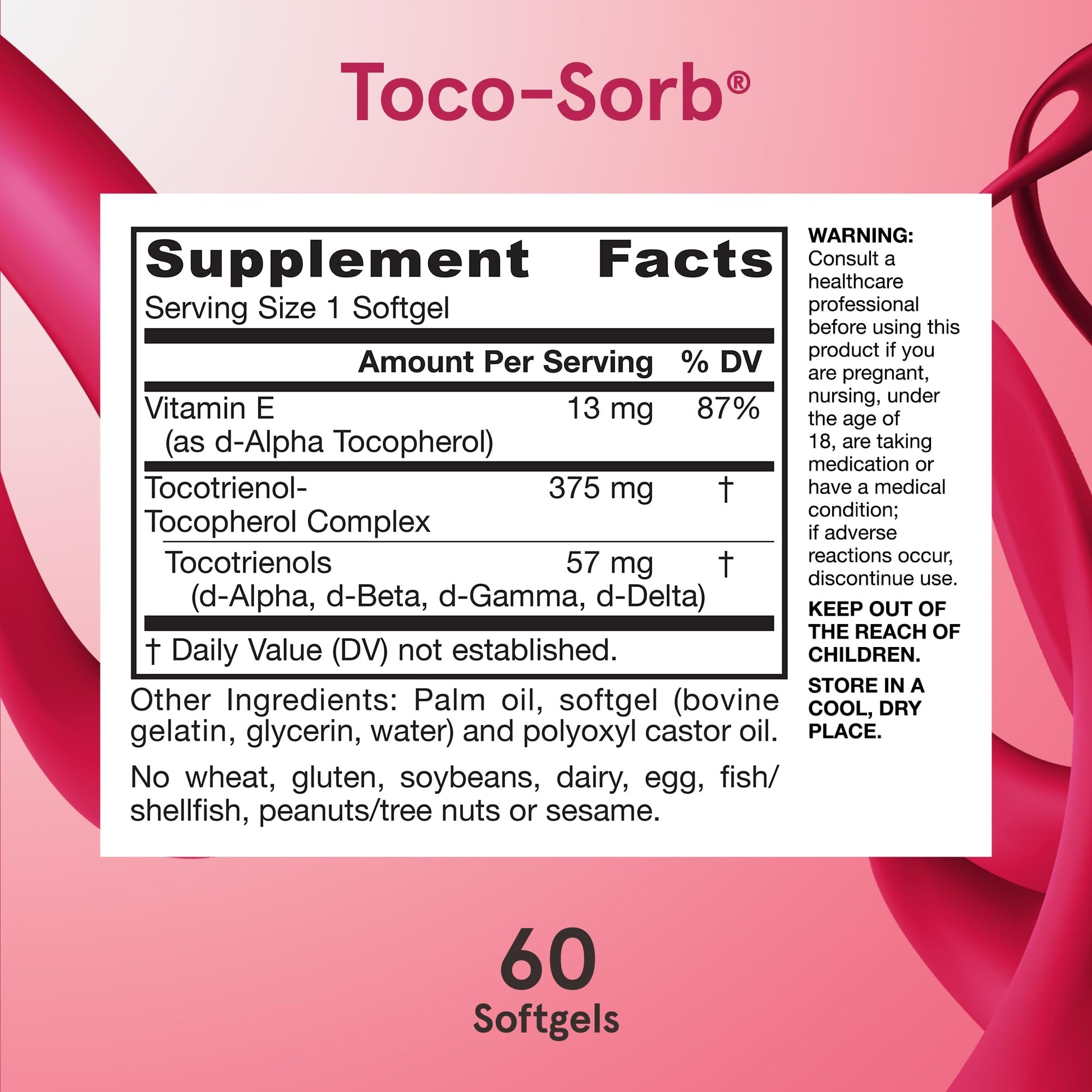 Jarrow Formulas Toco-Sorb envase 60 cápsulas para 30 días