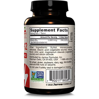 Jarrow Formulas vit B12 tabletas masticables cherry