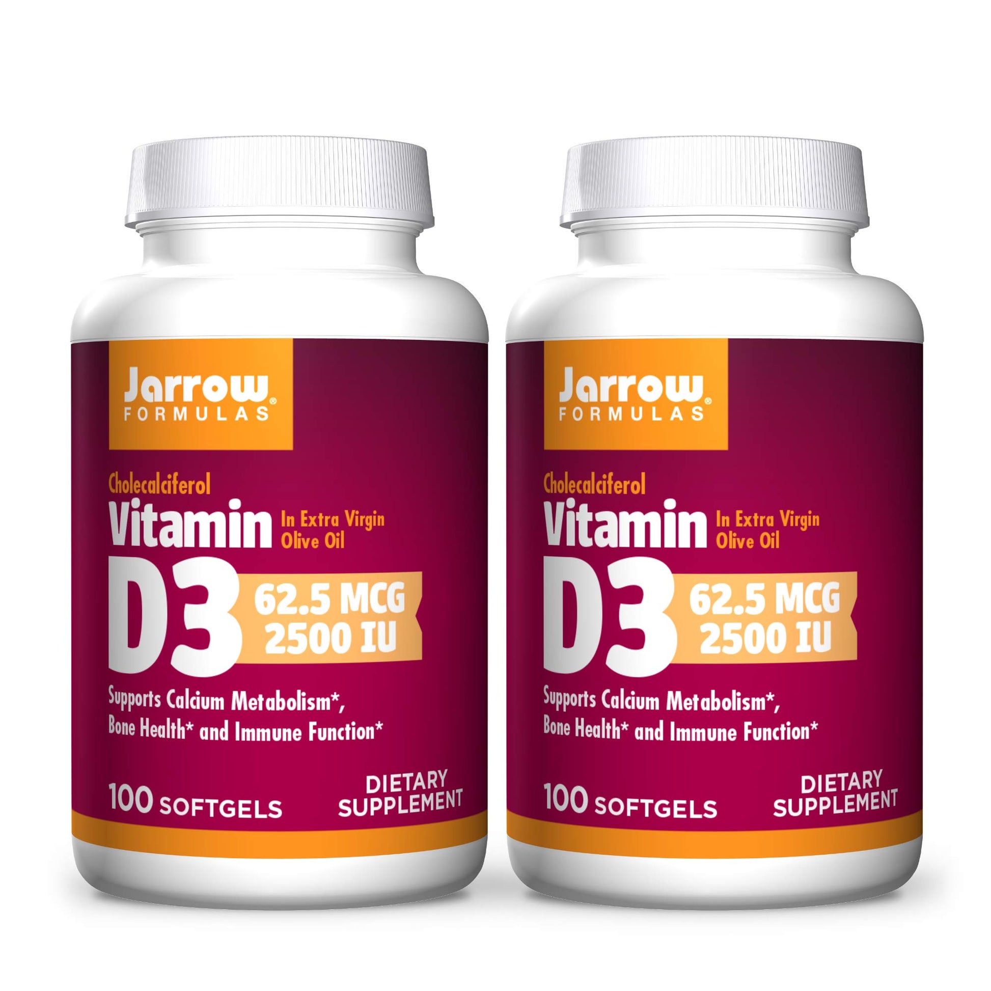Jarrow Formulas vitamina d3 2500 ui cápsulas paquete frontal