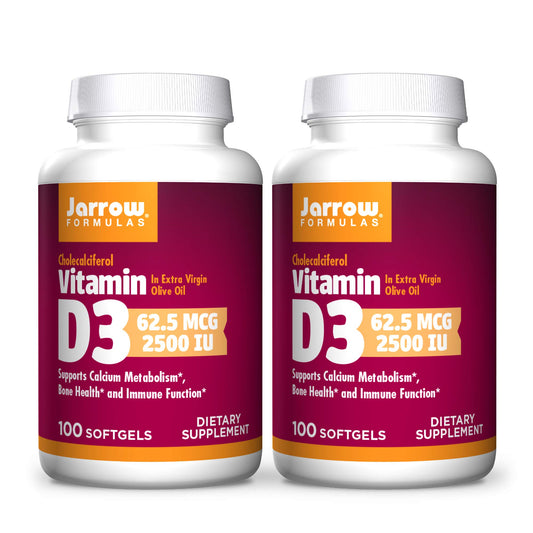 Jarrow Formulas vitamina d3 2500 ui cápsulas paquete frontal