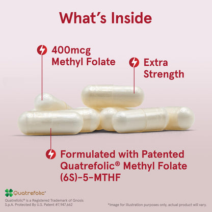 Cápsulas Jarrow Methyl Folate de 400 mcg