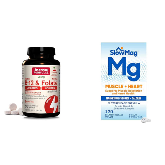 Jarrow Metil B-12 Metil Folato tabletas masticables para energía