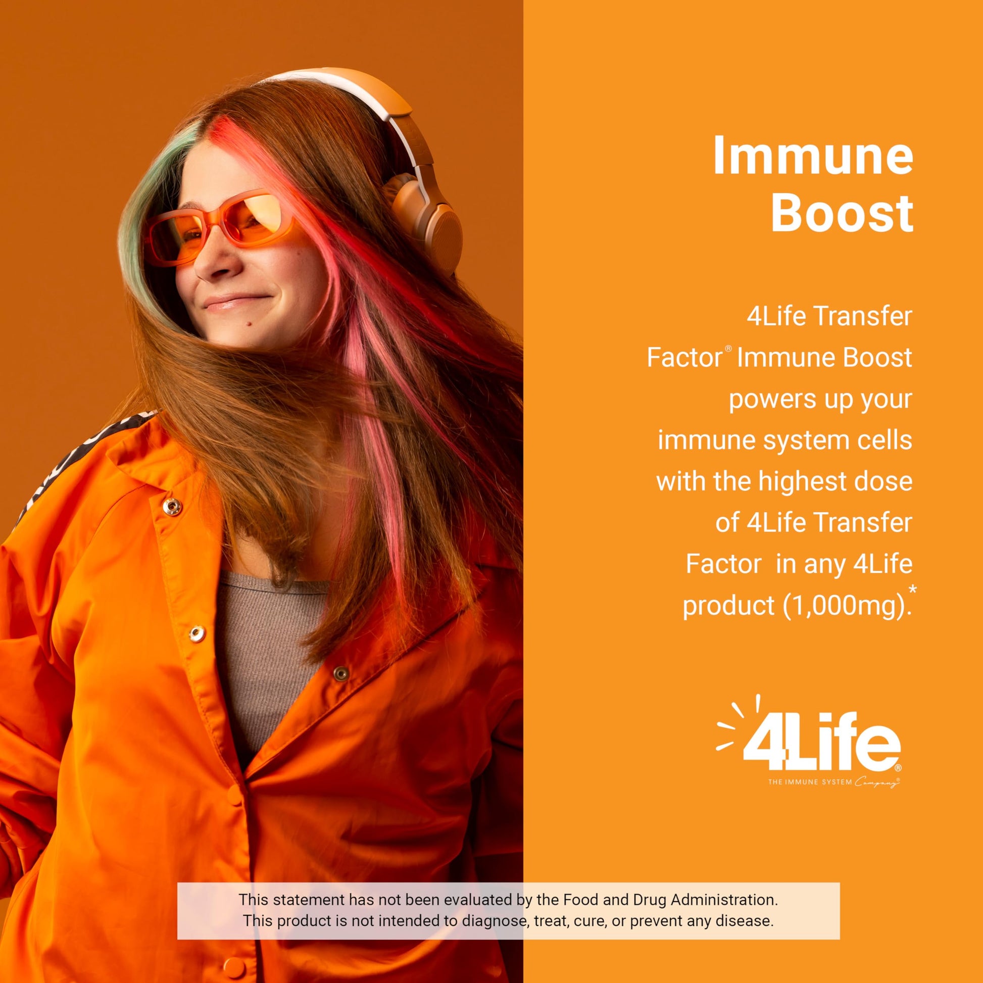 Joven disfrutando del suplemento 4Life Immune Boost