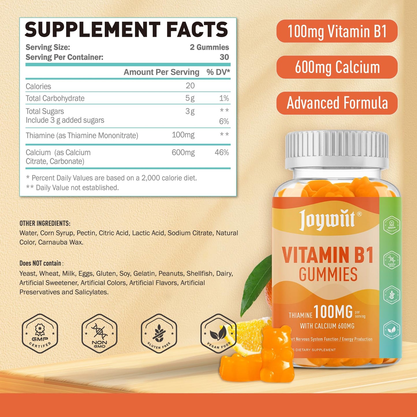 Suplemento gominolas Joywiit magnesio vitamina B1
