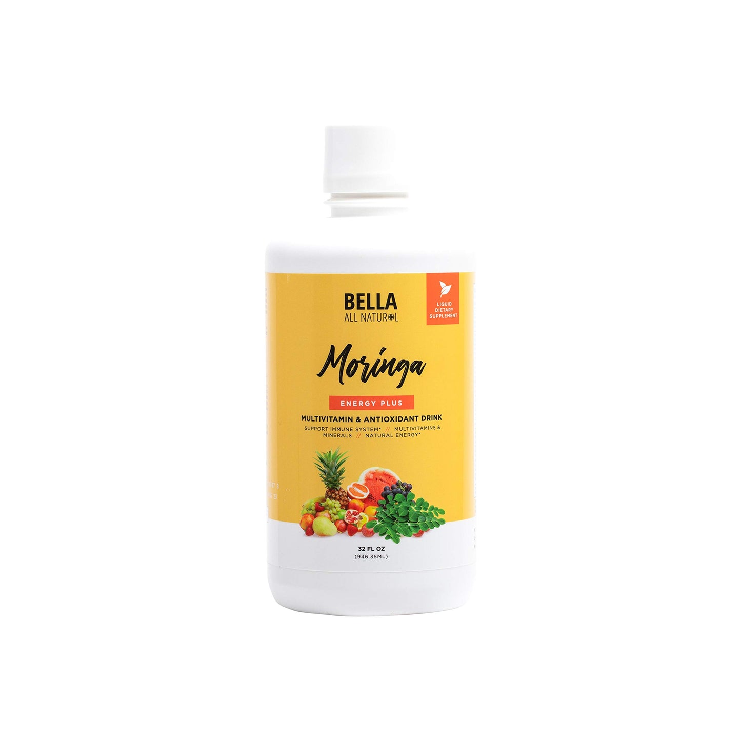 Botella de jugo de Moringa Energy Plus Bella All Natural 32 oz