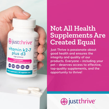 Just Thrive botella suplemento vitamina k2-7 y d3 60 caps