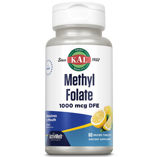 KAL Metilfolato 1000 mcg forma activa suplemento ácido fólico