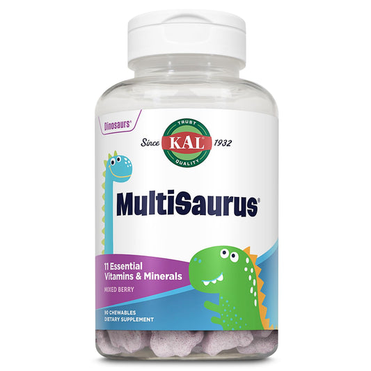 Envase KAL MultiSaurus multivitaminas para niños