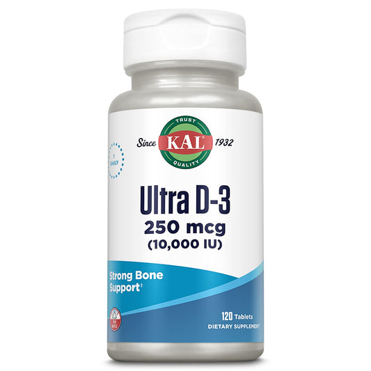 KAL Ultra Vitamina D3 tabletas 10000 UI 120 unidades