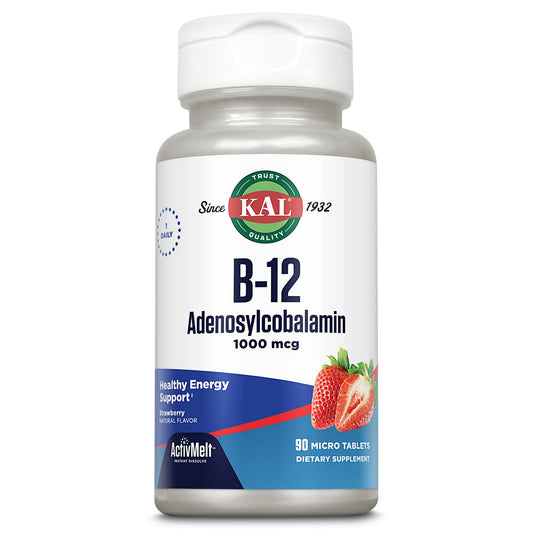 KAL suplemento vitamina b12 1000mcg tabletas sabor fresa