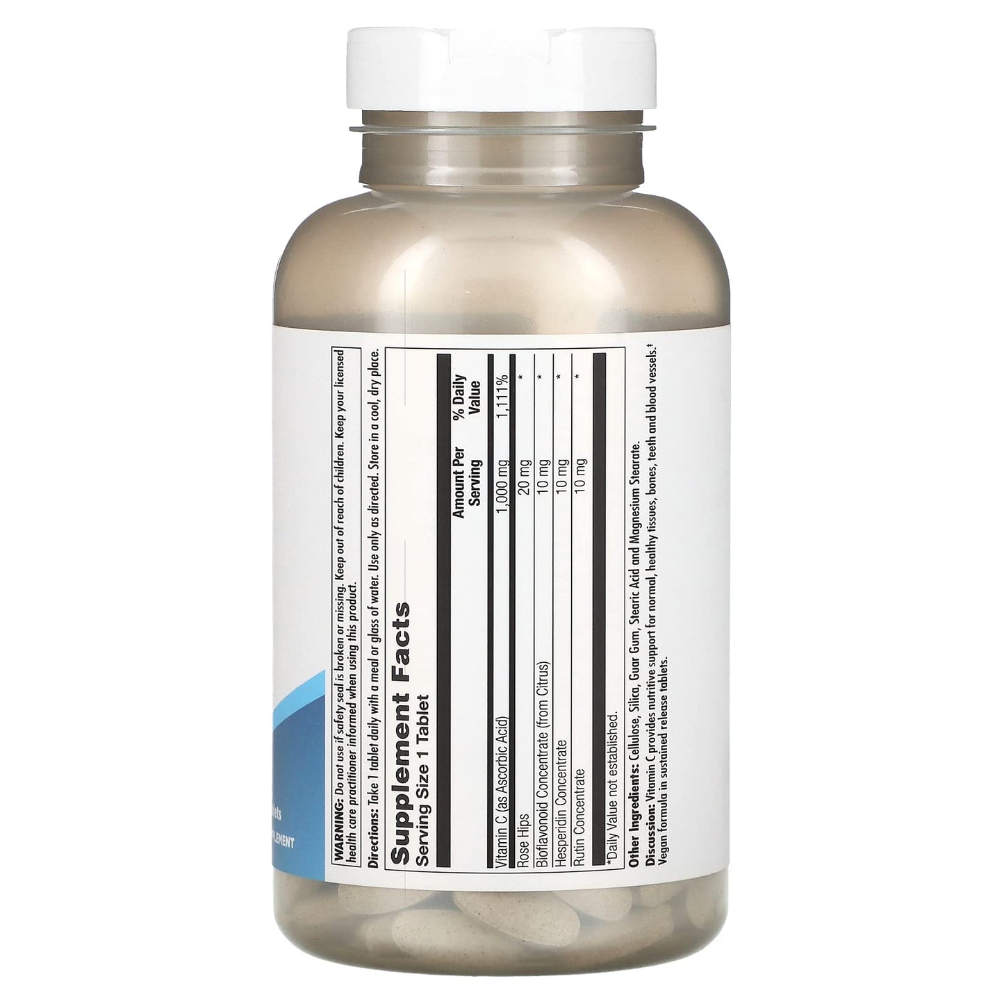 KAL Vitamina C 1000+ etiqueta nutricional