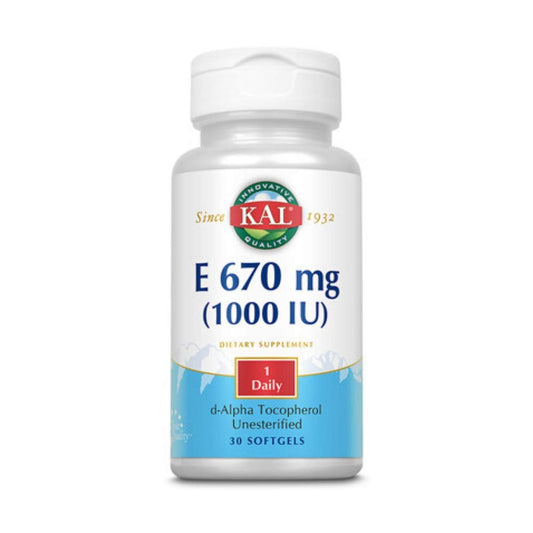 KAL Vitamina E 1000 IU 30 cápsulas blandas bote
